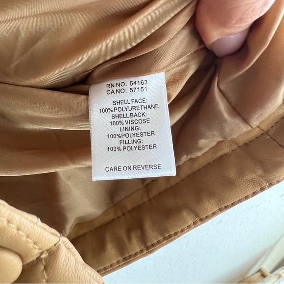 Marc New York Andrew Marc Faux Leather Quilted Jacket in Camel - Picture 7 of 8